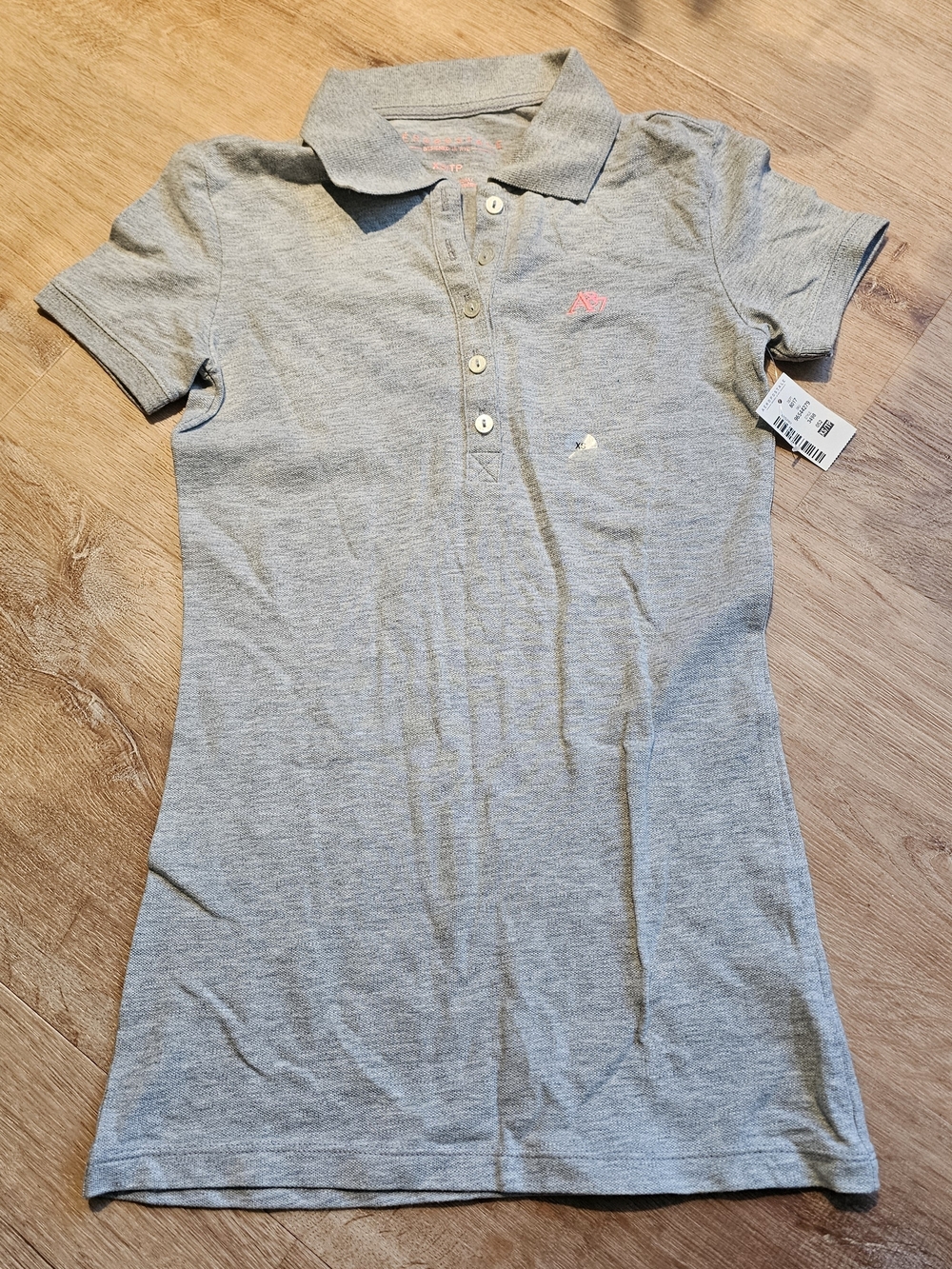 brand-new Aéropostale women's short-sleeve polo shirt gray XS NWT